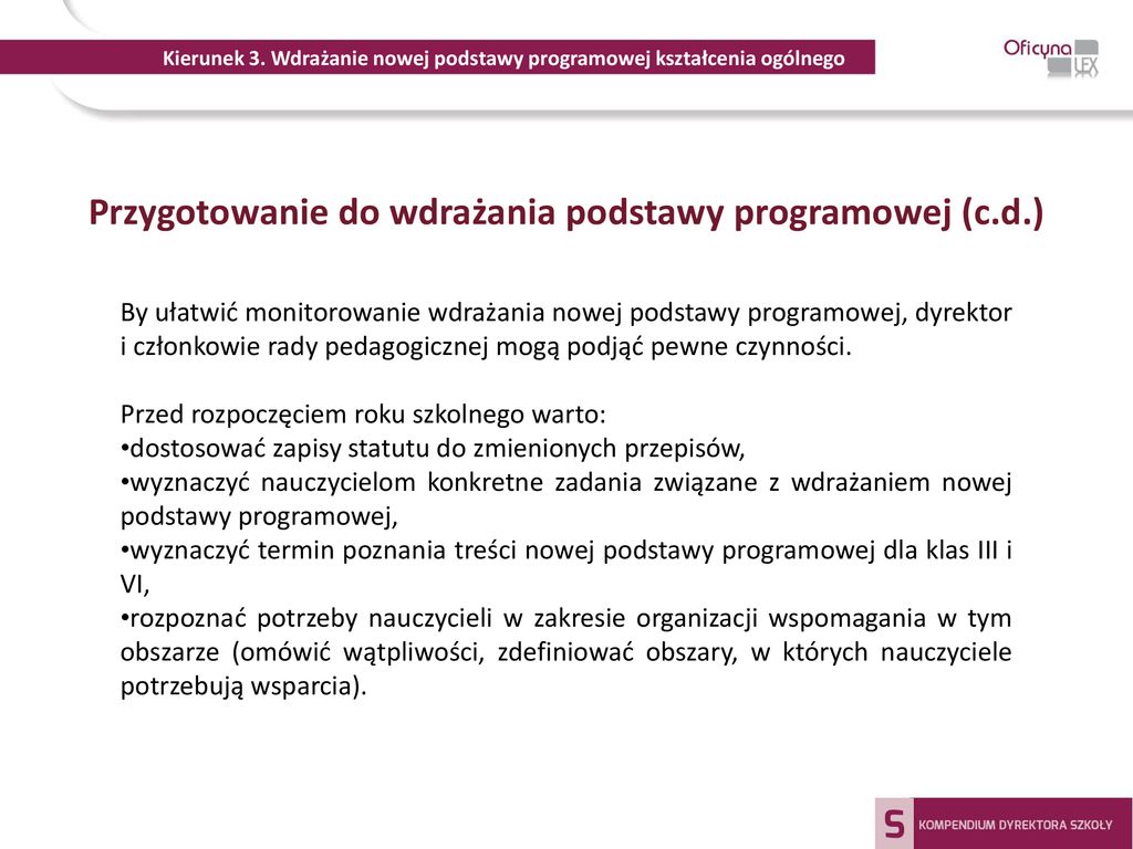 Kierunek Wdra Anie Nowej Podstawy Programowej Kszta Cenia Og Lnego W